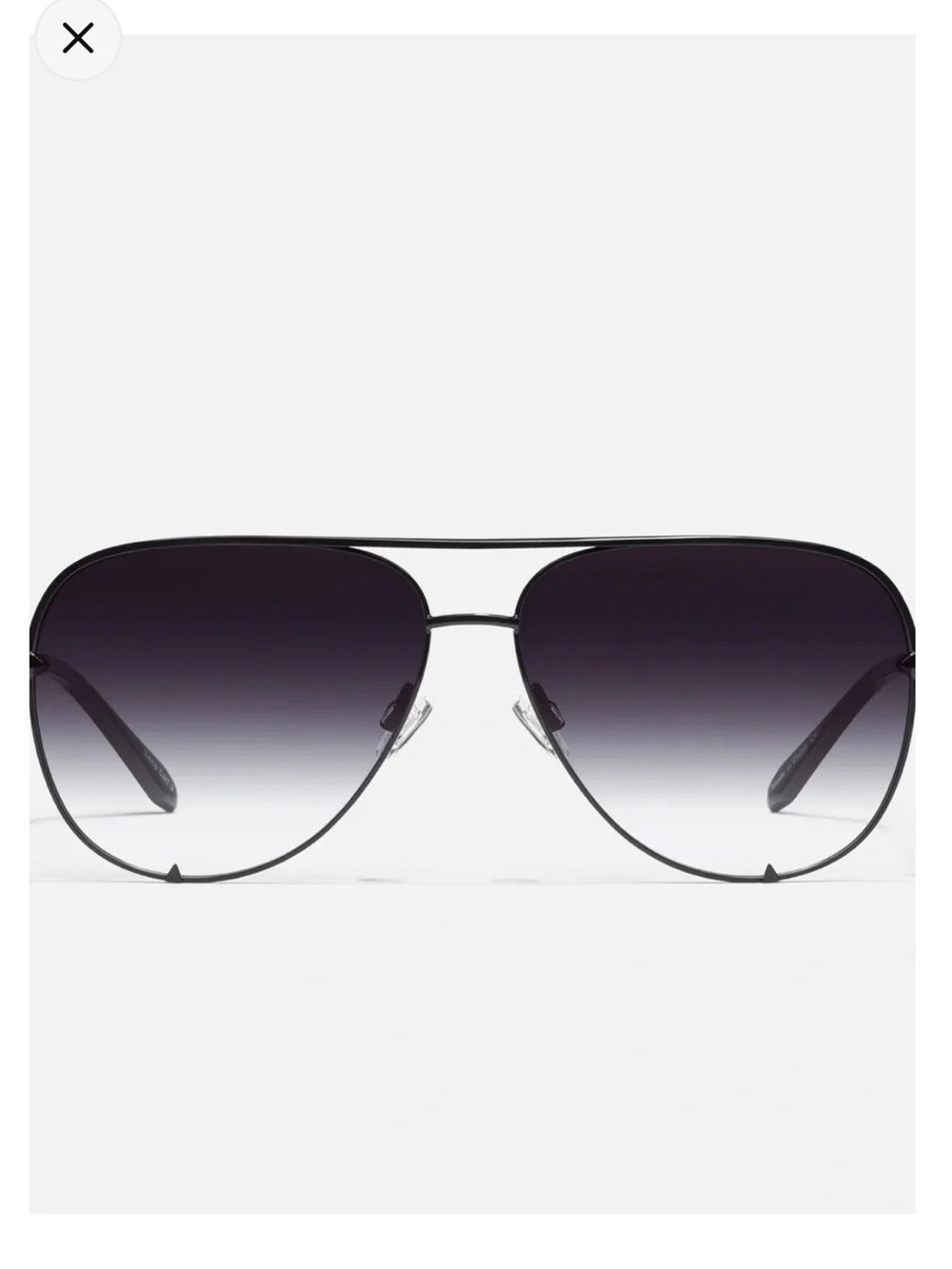 Quay High key Mini Aviator Sunglasses with Gradient Smoke Lenses